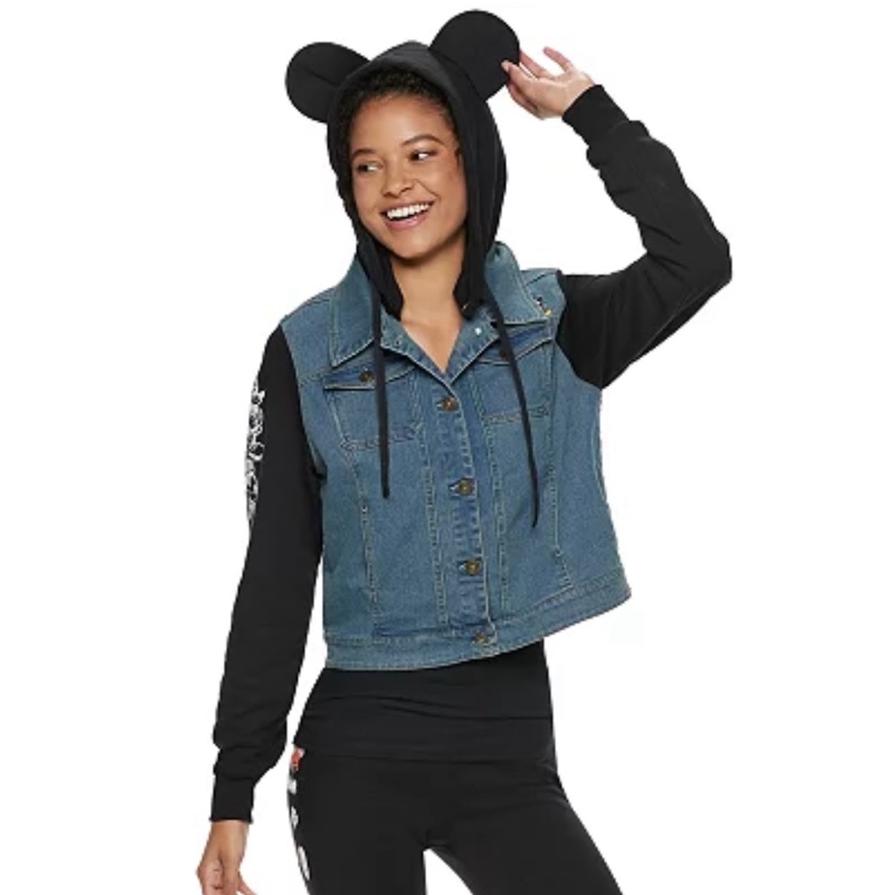 Disney Mickey Mouse 90th Anniversary 3-D Ears Denim Hoodie